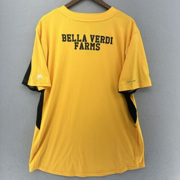 Majestic Cool Base Pittsburgh Pirates Yellow Baseball Jersey Bella Verdi Farms L - Picture 5 of 8